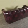 Chesterfield Sofa Couch Leder Rot-Schwarz 1,90 m - immagine 13