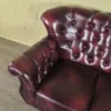 Chesterfield Sofa Couch Leder Rot-Schwarz 1,90 m - immagine 7