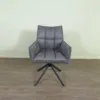 Retro Design Stuhl Esszimmerstuhl Grau PU-Leder - immagine 2