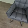 Retro Design Stuhl Esszimmerstuhl Grau PU-Leder - immagine 5
