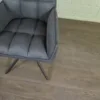Retro Design Stuhl Esszimmerstuhl Grau PU-Leder - immagine 6