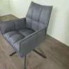 Retro Design Stuhl Esszimmerstuhl Grau PU-Leder - immagine 7
