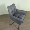 Retro Design Stuhl Esszimmerstuhl Grau PU-Leder - immagine 9