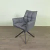 Retro Design Stuhl Esszimmerstuhl Grau PU-Leder - immagine 8