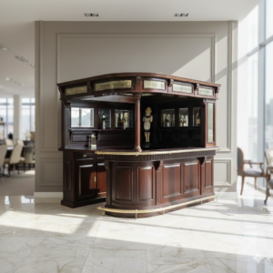 Eck-Hausbar Eck-Theke Eckbar Mahagoni 2,60 m