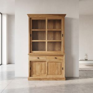 Vitrine Bücherschrank Teakholz 1,30 m