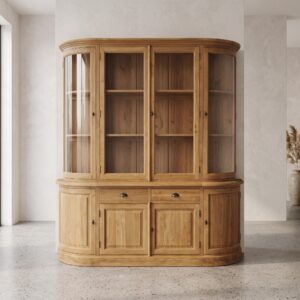 Vitrine Bücherschrank Teakholz 2,08 m