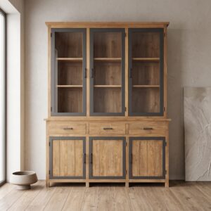 Vitrine Bücherschrank Teakholz 1,64 m