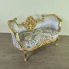 Couch Sofa Barockstil Gold-Silberblau 1,40 m