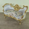 Couch Sofa Barockstil Gold-Silberblau 1,40 m - immagine 4