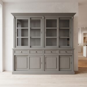 Vitrine Bücherschrank Teakholz 2,36 m