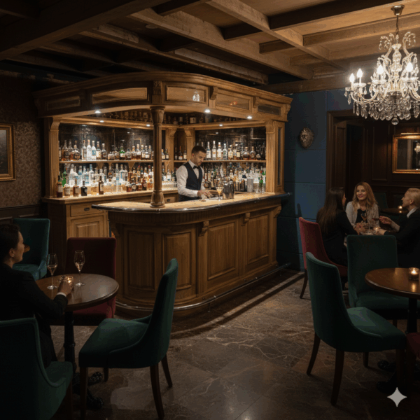 Hausbar Eckbar Theke Teakholz 2,60 m - immagine 2