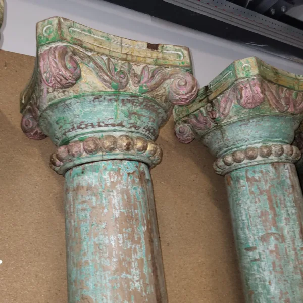 Säulen Säule Pfeiler 1810 Teakholz Sandstein - immagine 4