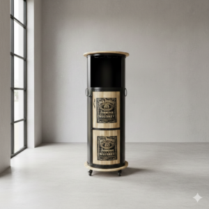 Minibar Weinregal 1,51 m Metall Mangoholz