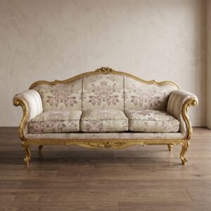 Sofa Couch Neubarock Gold-Cremeweiß