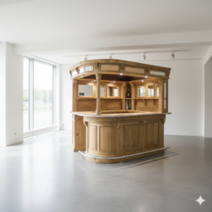 Hausbar Eckbar Theke Teakholz 2,60 m