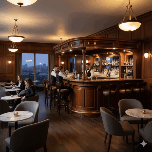 Hausbar Eckbar Theke Mahagoni 2,60 m - immagine 2