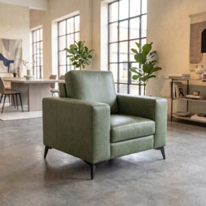 Sessel Wohnzimmersessel Leder Olive