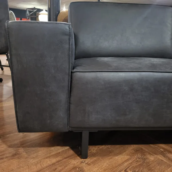 Sofa Couch Grau Leder 2,05 m - immagine 3
