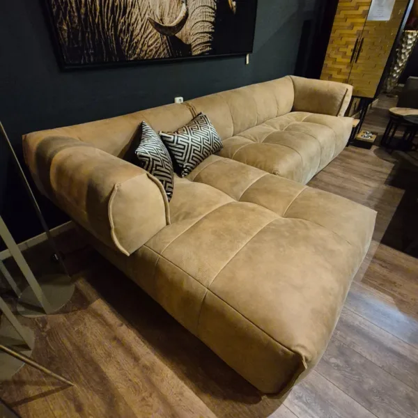 Sofa Couch Eckcouch Ecksofa Leder Camel 1,55 m x 3,00 m