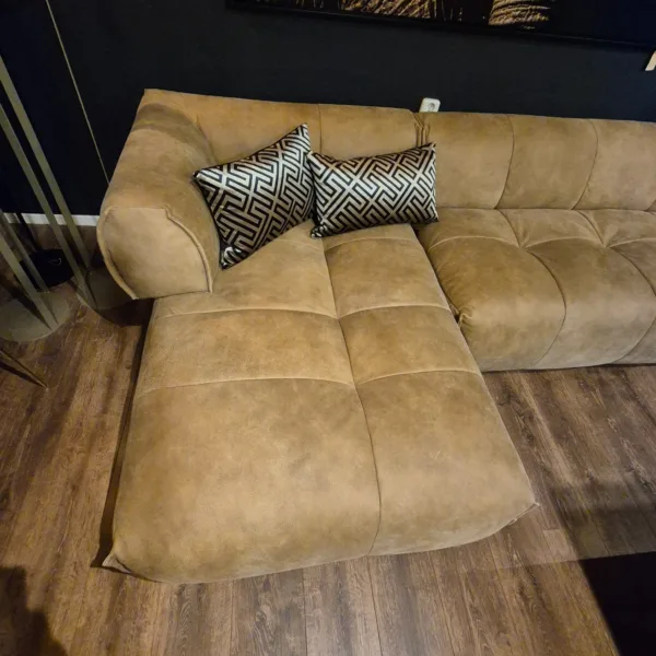 Sofa Couch Eckcouch Ecksofa Leder Camel 1,55 m x 3,00 m - immagine 5