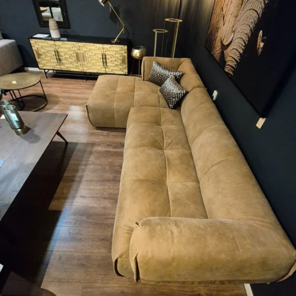 Sofa Couch Eckcouch Ecksofa Leder Camel 1,55 m x 3,00 m - immagine 8