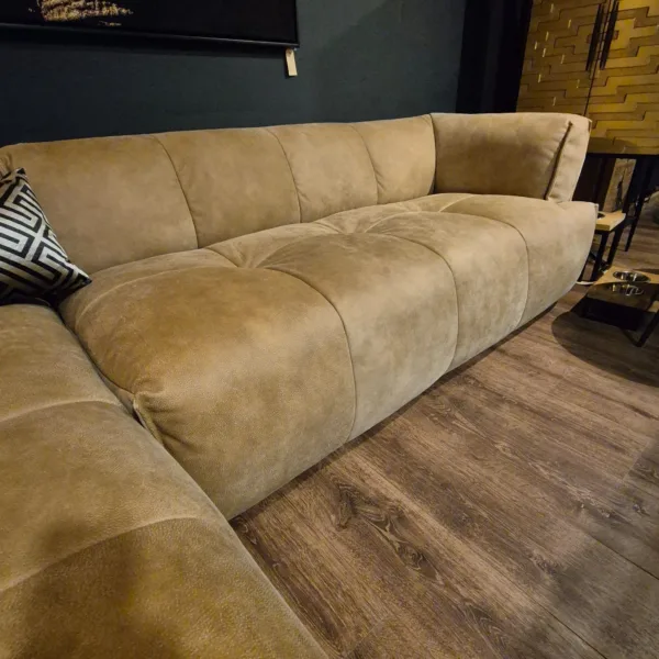 Sofa Couch Eckcouch Ecksofa Leder Camel 1,55 m x 3,00 m - immagine 7