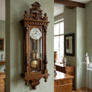 Wanduhr Uhr Gründerzeit 1870 Nussbaum