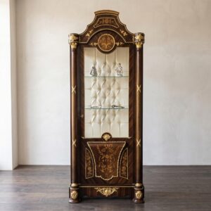 Vitrine Schrank Barockstil Nussbaum 0,82 m
