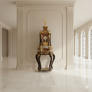 Pferde-Boulle Uhr mit Konsolentisch