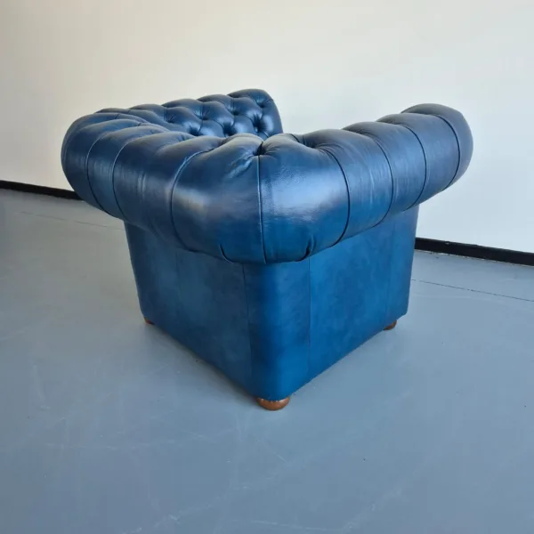 Chesterfield Sessel Leder Blau - immagine 5