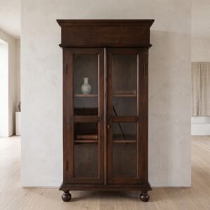 Schrank Vitrine Teakholz 0,89 m