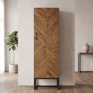 Schrank Kabinettschrank Parkett-Optik Teakholz 0,60 m