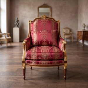 Barocksessel Sessel Barockstil Gold-Rot