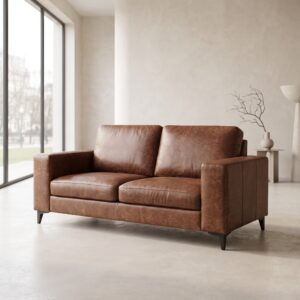 Couch Sofa Leder Antikbraun 1,80 m