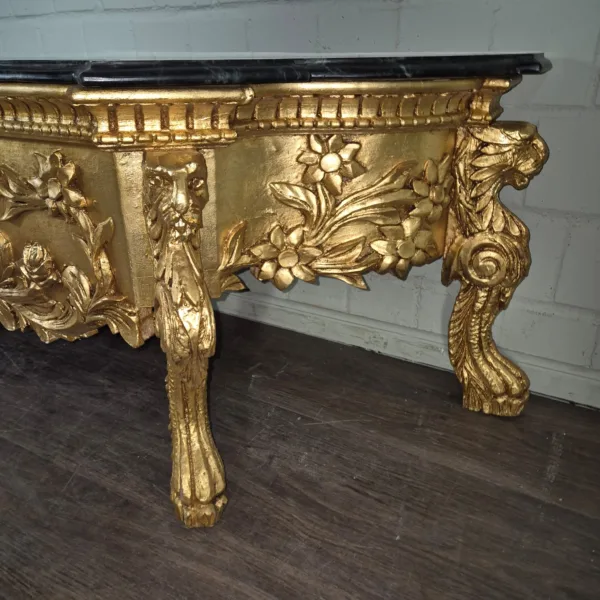 Konsolentisch mit Wandspiegel 1,78 m Barockstil Marmor Gold - immagine 33