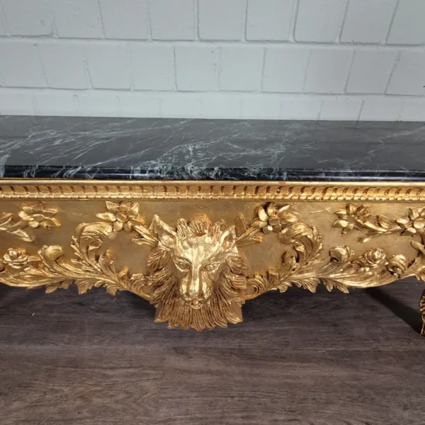 Konsolentisch mit Wandspiegel 1,78 m Barockstil Marmor Gold - immagine 30