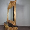Konsolentisch mit Wandspiegel 1,78 m Barockstil Marmor Gold - immagine 3