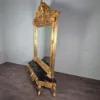 Konsolentisch mit Wandspiegel 1,78 m Barockstil Marmor Gold - immagine 2