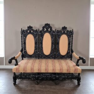 3-Sitzer Bank Historismus 1870 Eiche