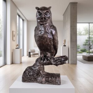 Skulptur Dekoration Uhu Bronze 0,65 m