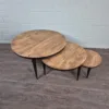 Couchtisch Beistelltische Mangoholz 0,89 m / 0,70 m / 0,42 m
