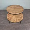 Couchtisch Beistelltische Mangoholz 0,89 m / 0,70 m / 0,42 m - immagine 7
