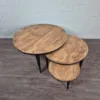 Couchtisch Beistelltische Mangoholz 0,89 m / 0,70 m / 0,42 m - immagine 3