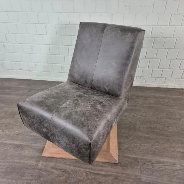Design Sessel Grau-Braun Leder - immagine 2