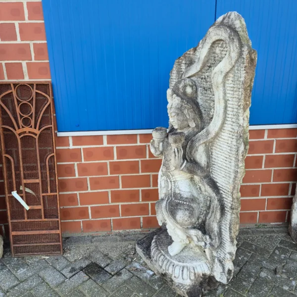 Indische Göttin 1,62 m Steinfigur Granit - immagine 9