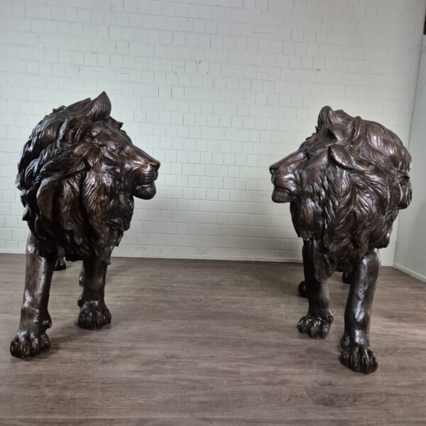 Skulpturen Deko-Figuren Löwen Bronze 2,28 m - immagine 2