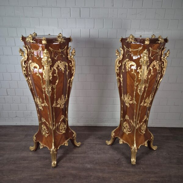 Säule Dekosäule Nussbaum Marmor 1,50 m