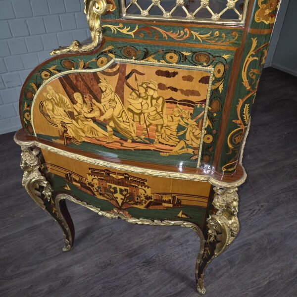 Schreibtisch Louis XV Stil Nussbaum Bronze 1,70 m - immagine 13