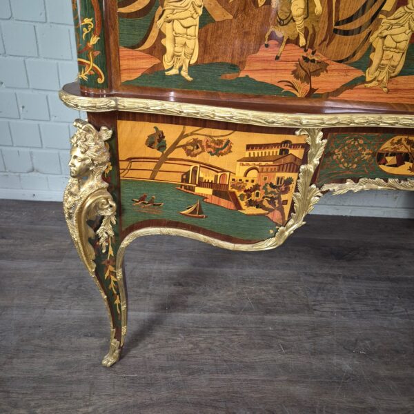 Schreibtisch Louis XV Stil Nussbaum Bronze 1,70 m - immagine 8